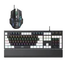 XO KB-06 Set tastatură mecanică iluminată + mouse iluminat Black